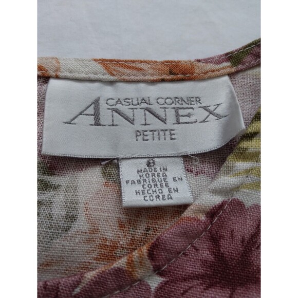 Vintage Casual Corner Annex Petite Sleeveless Linen Rayon Dress Women Size 8 - Picture 4 of 13